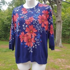 C.D. Petites light-weight floral cardigan